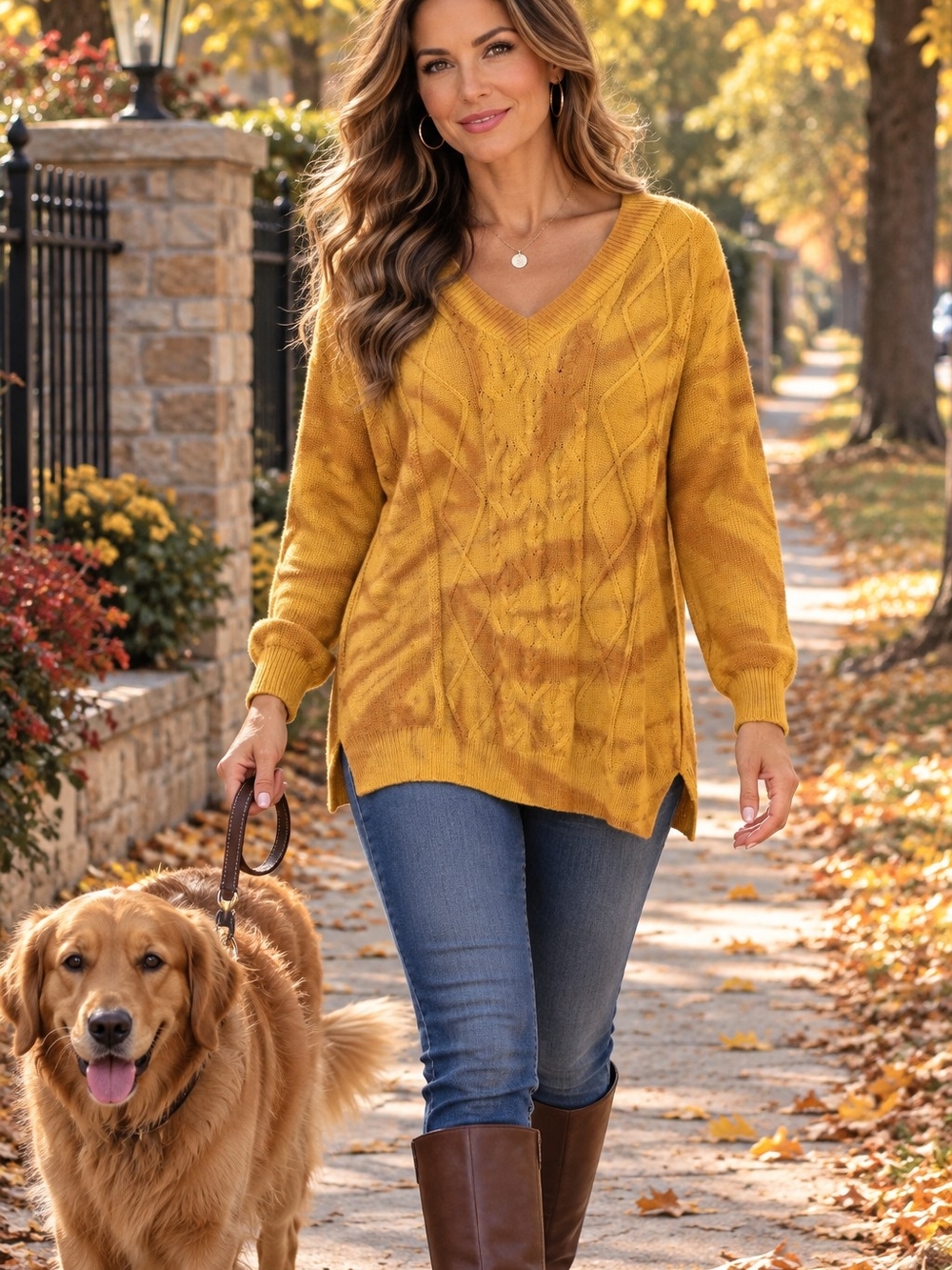 Wonderly 1X Mustard Yellow Cable Knit V-Neck Sweater NWT